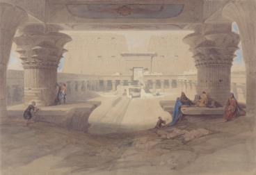 El templo de Edfu por David Roberts, arquitectura antiguo Egipto, Bajo las arenas de Kemet