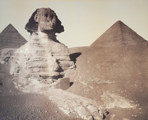 La Esfinge de Guiza, fotografía de A. W. Elson & Co (Boston) [ca. 1889]. Complejo funerario de Kefrén [Khaefra]. Bajo las arenas de Kemet. Arquitectura antiguo Egipto